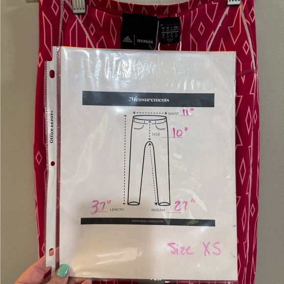 NWT Adidas Ivy Park Pink Patterned Leggings. Size XSmall - Picture 7 of 10